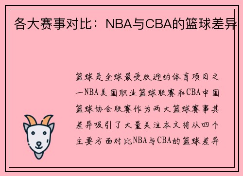 各大赛事对比：NBA与CBA的篮球差异
